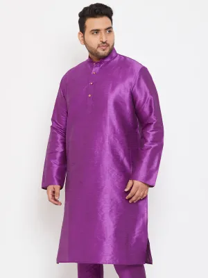 VASTRAMAY Purple Silk Blend Kurta