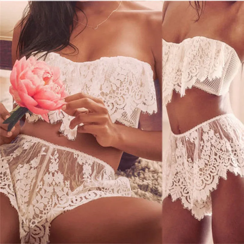 VenusFox Nightgown Plus Size Push Up Bra Underwear Set