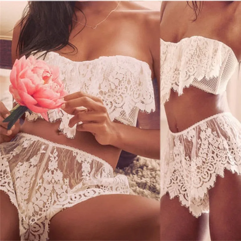 VenusFox Nightgown Plus Size Push Up Bra Underwear Set