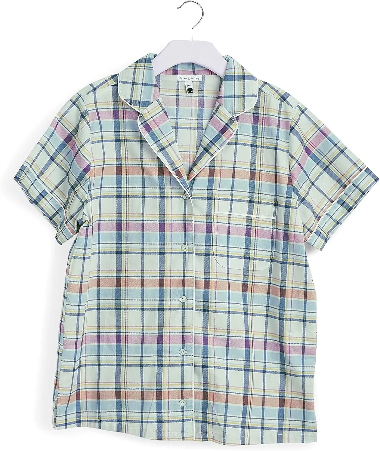 Vera Bradley Women's Cotton Pajama Set Sleeve Button-up Shirt and Shorts (Extended Size Range)