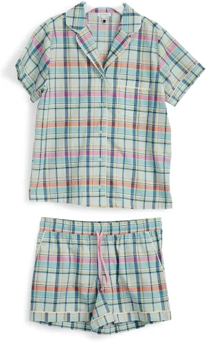 Vera Bradley Women's Cotton Pajama Set Sleeve Button-up Shirt and Shorts (Extended Size Range)