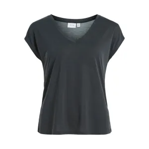 Vila Clothes Black Tencel Tops & T-Shirt