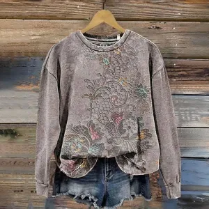 Vintage Floral Print Sweatshirt