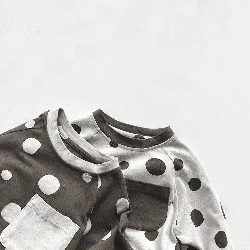Vintage Long-Sleeved Polka Dot Tee