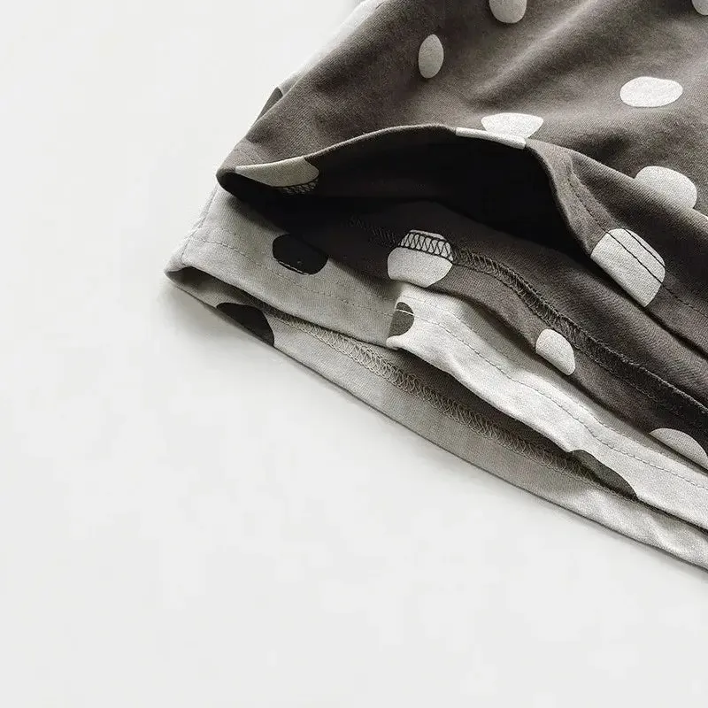 Vintage Long-Sleeved Polka Dot Tee