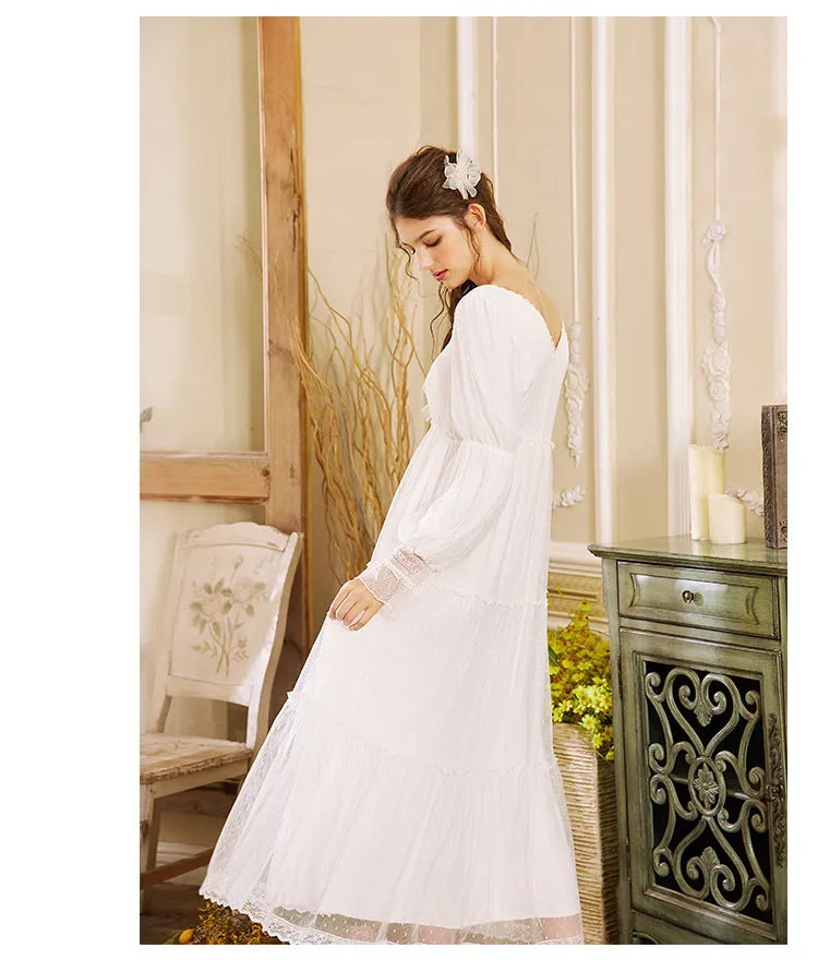 Vintage Princess Lace Night Gown Dress