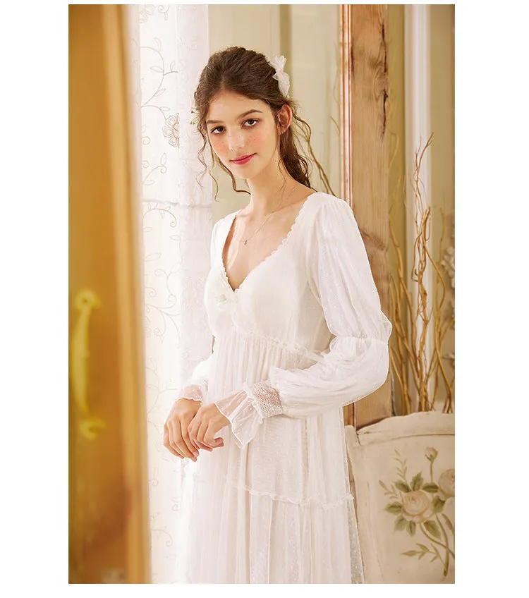 Vintage Princess Lace Night Gown Dress