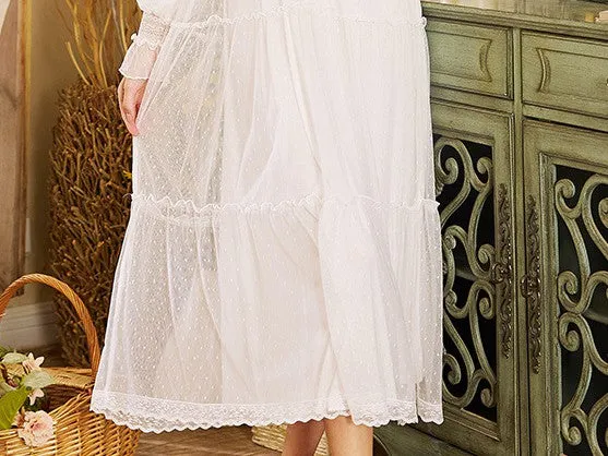Vintage Princess Lace Night Gown Dress