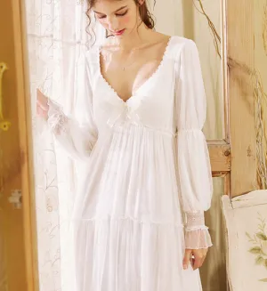 Vintage Princess Lace Night Gown Dress