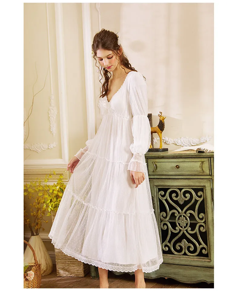Vintage Princess Lace Night Gown Dress