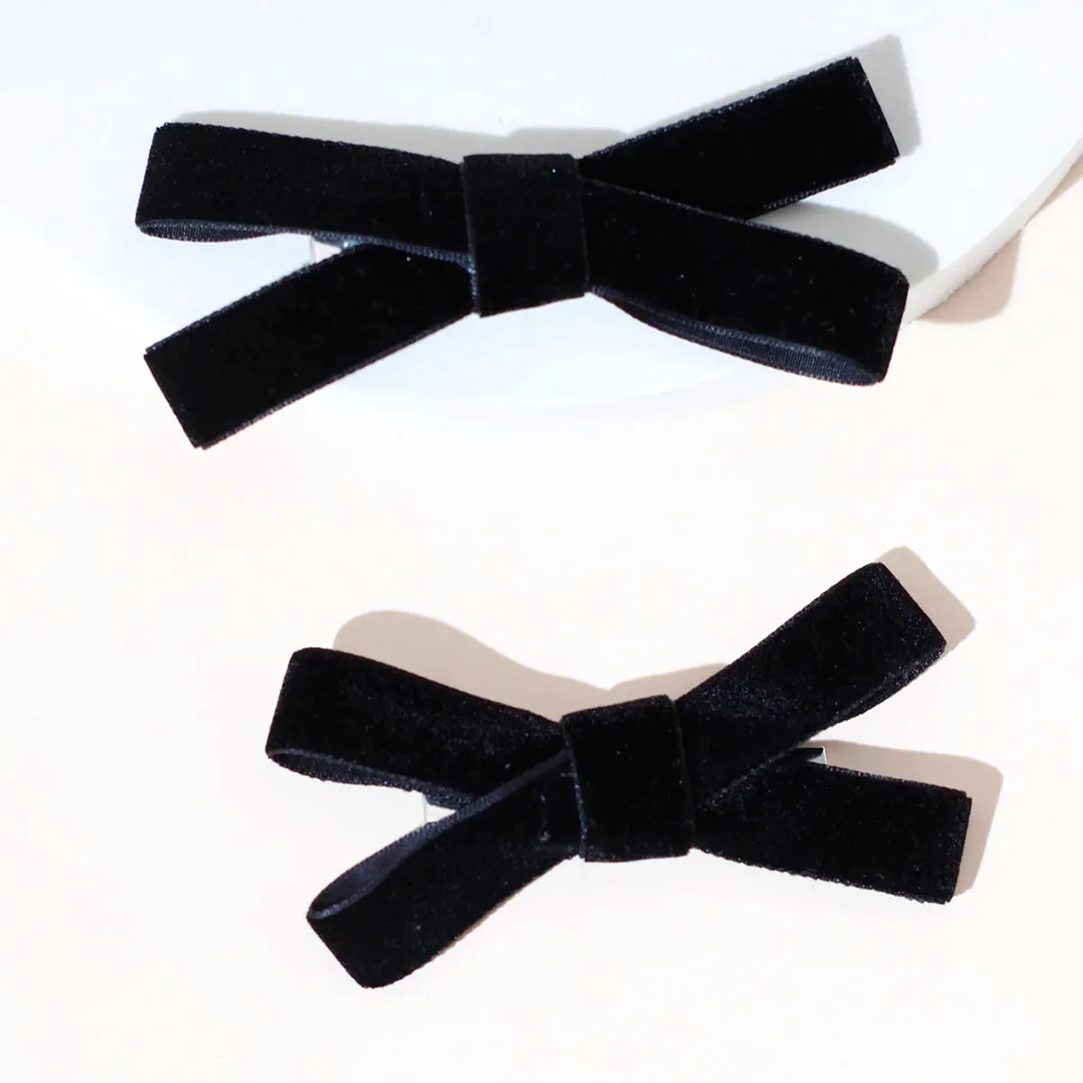 Vintage Velvet Black Head Bow Headdress Christmas Hair Accessory