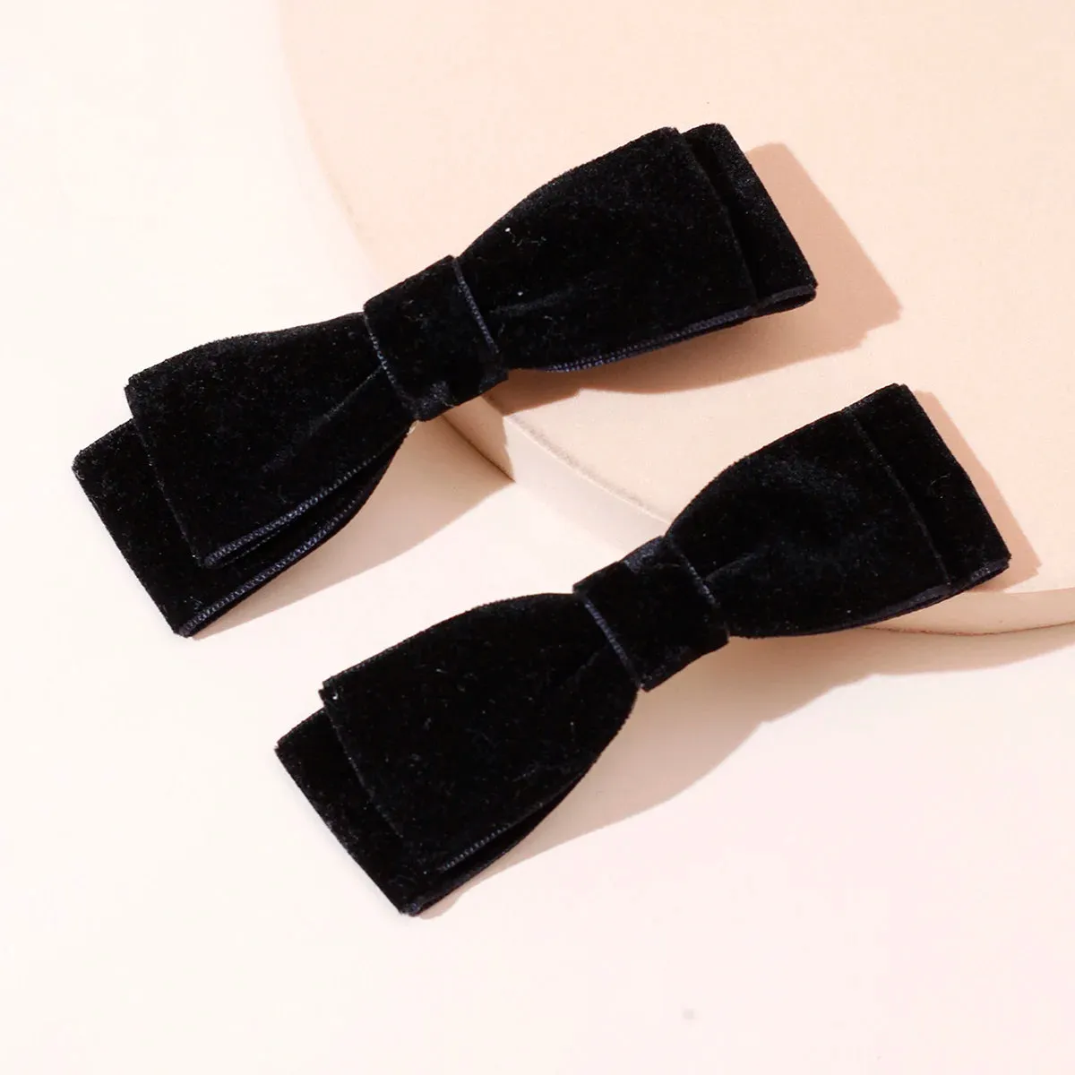 Vintage Velvet Black Head Bow Headdress Christmas Hair Accessory