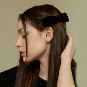 Vintage Velvet Black Head Bow Headdress Christmas Hair Accessory