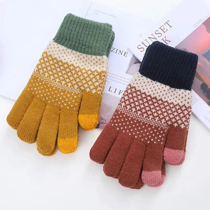 Warm Colour Block Gloves
