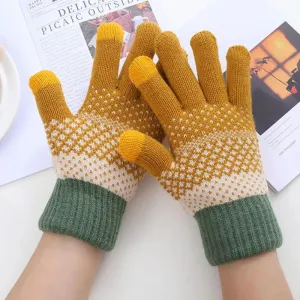 Warm Colour Block Gloves