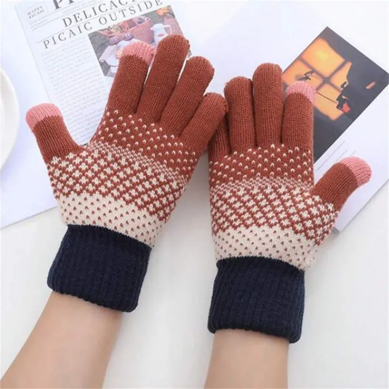 Warm Colour Block Gloves