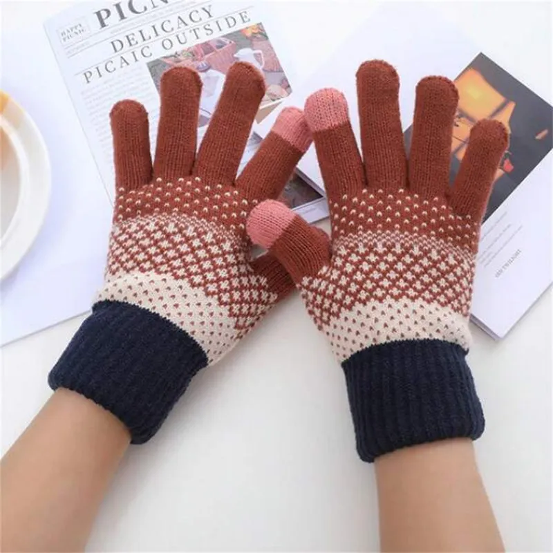 Warm Colour Block Gloves