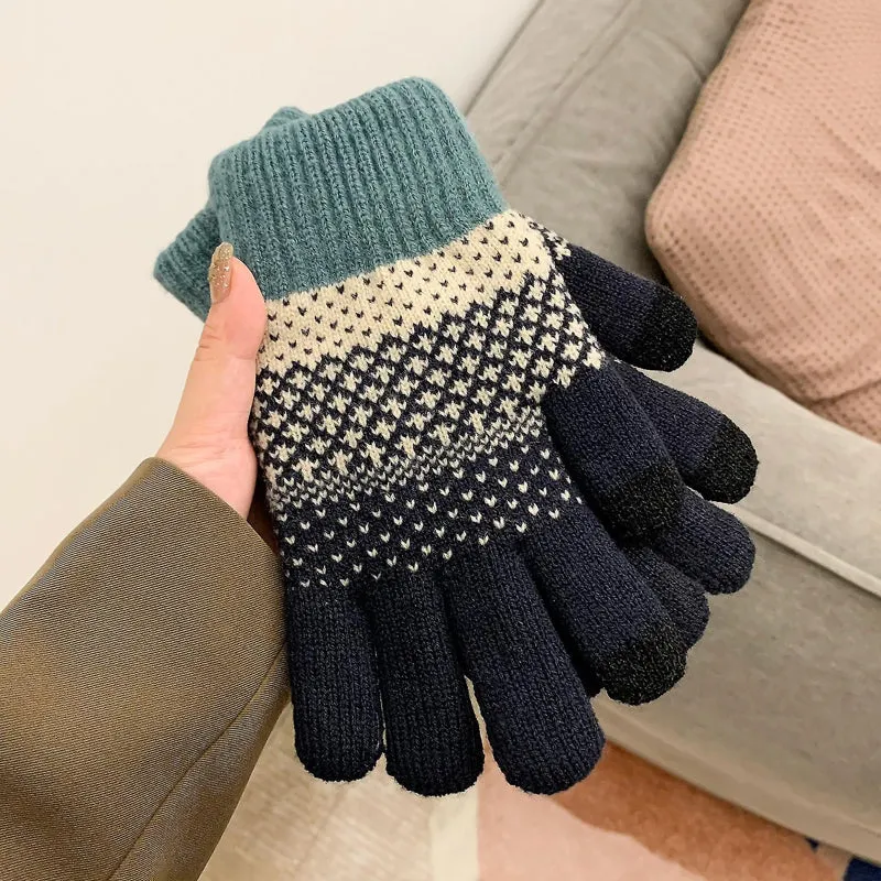 Warm Colour Block Gloves