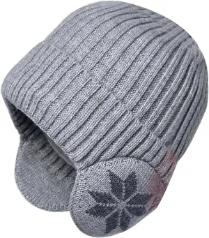 Warm Winter Hat & Scarf Set Stylish Knit Cap for Men Women, Winter Lined Knit Warm Stocking Cap