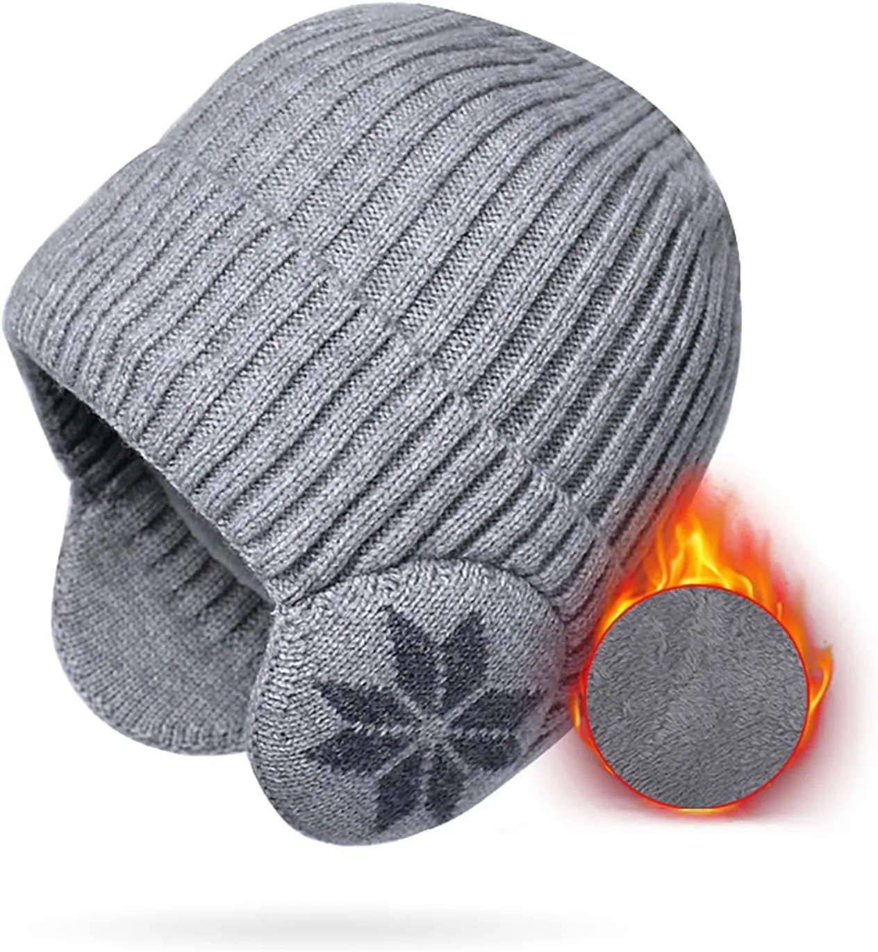 Warm Winter Hat & Scarf Set Stylish Knit Cap for Men Women, Winter Lined Knit Warm Stocking Cap