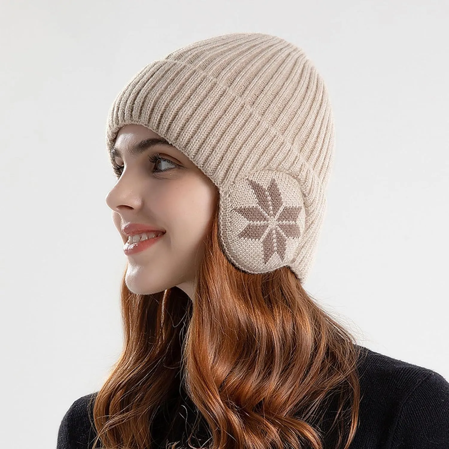 Warm Winter Hat & Scarf Set Stylish Knit Cap for Men Women, Winter Lined Knit Warm Stocking Cap