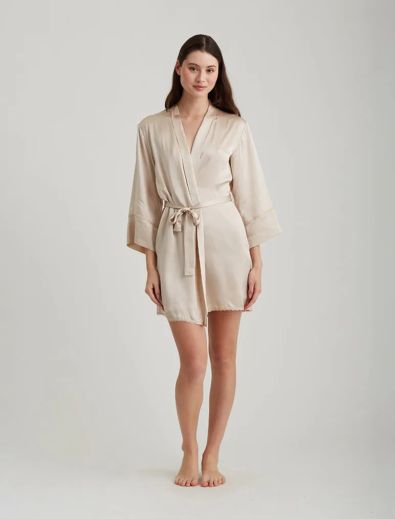 Washable Silk Short Robe