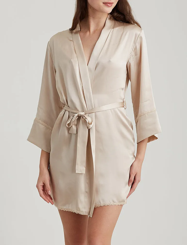 Washable Silk Short Robe
