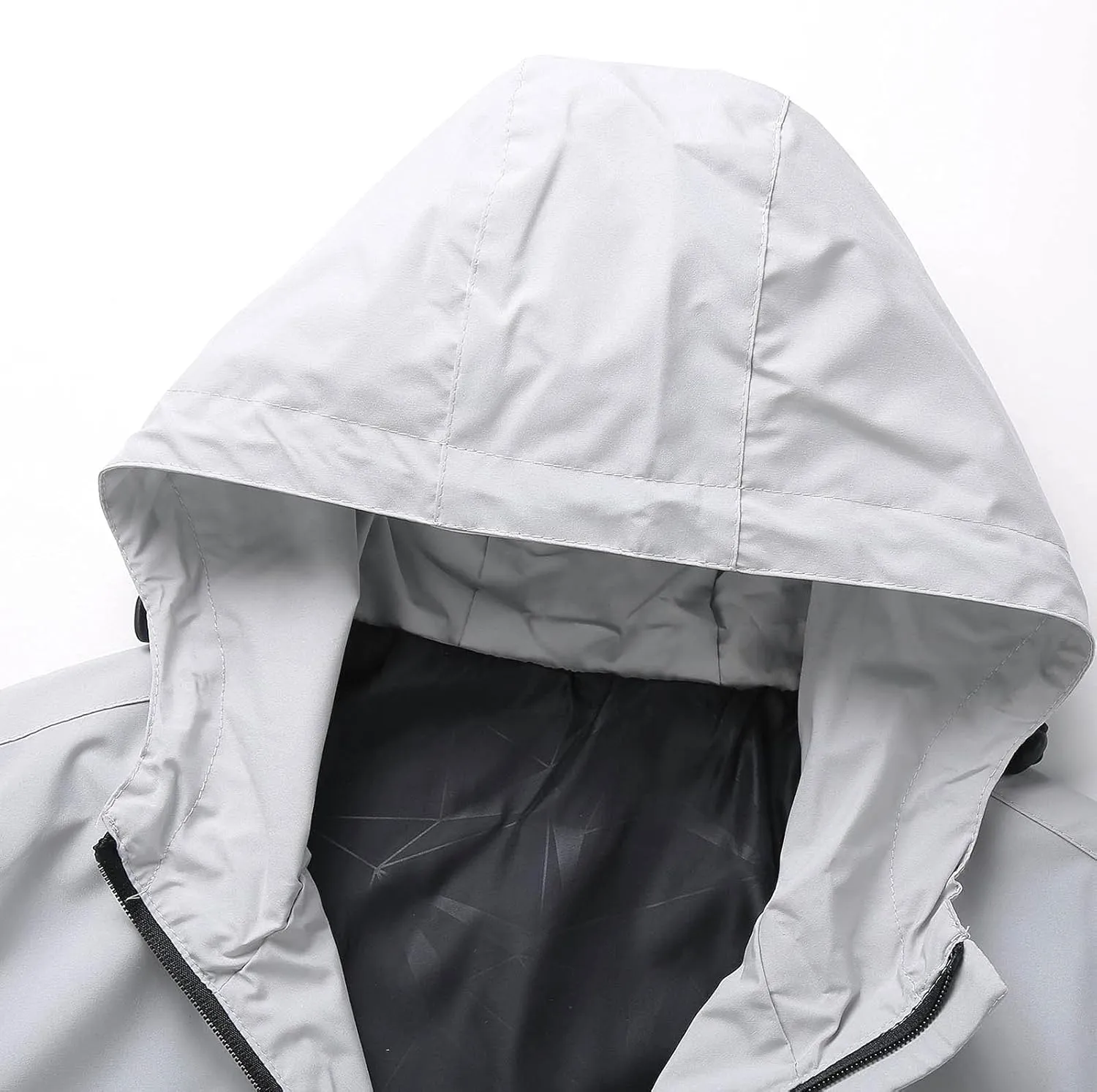 Waterproof Jackets for Men Lightweight Full Zip Long Sleeve Windbreaker Jackets with Hood Detachable Hiking Coats