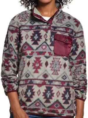 Weatherproof Vintage Ladies Printed Fleece Pullover