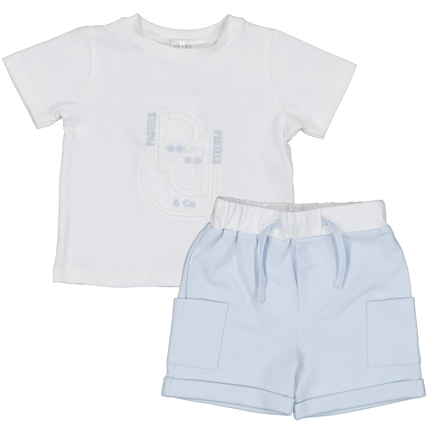 White and Blue Short Set