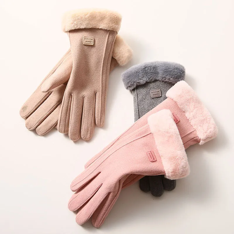 Wholesale DeRong Outdoor Cycling Thickened Touch Screen Warm Gloves