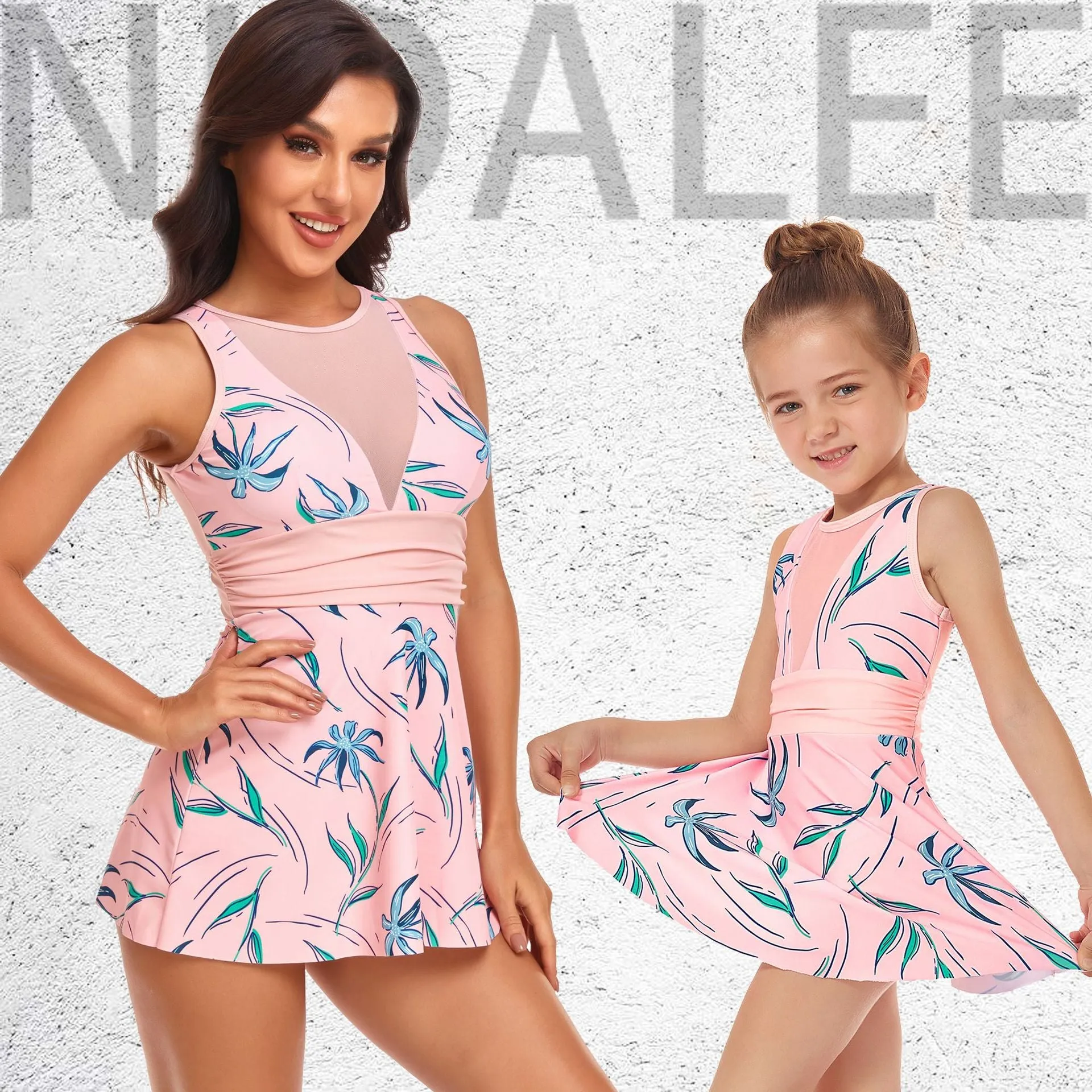 Wholesale Ruffle Polyester Parent-child Swimwear