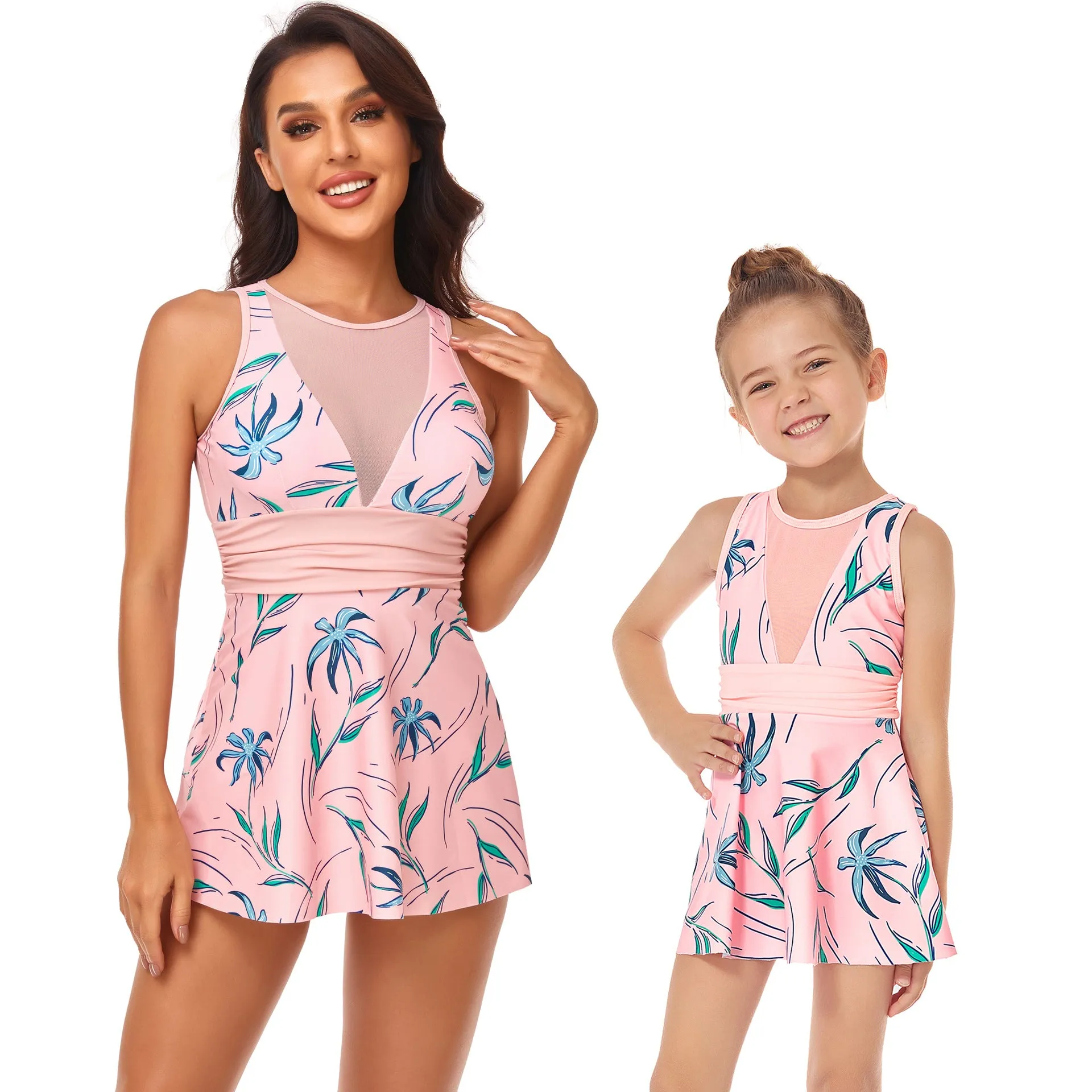 Wholesale Ruffle Polyester Parent-child Swimwear
