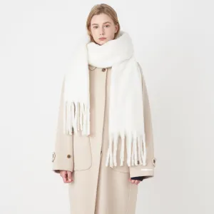 Wholesale Solid Tassel Thickened Warm Polyester Scarf