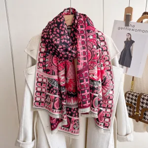 Wholesale Winter Cashmere Thickened Warm Tassel Scarves
