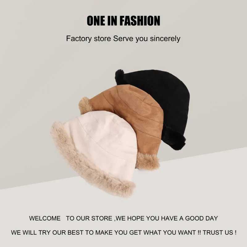 Wholesale Winter Velvet Thickened Warm Plush Fisherman Hat