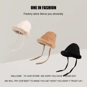 Wholesale Winter Velvet Thickened Warm Plush Fisherman Hat