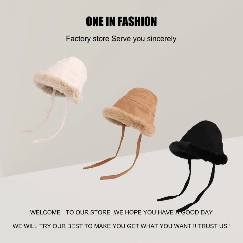 Wholesale Winter Velvet Thickened Warm Plush Fisherman Hat