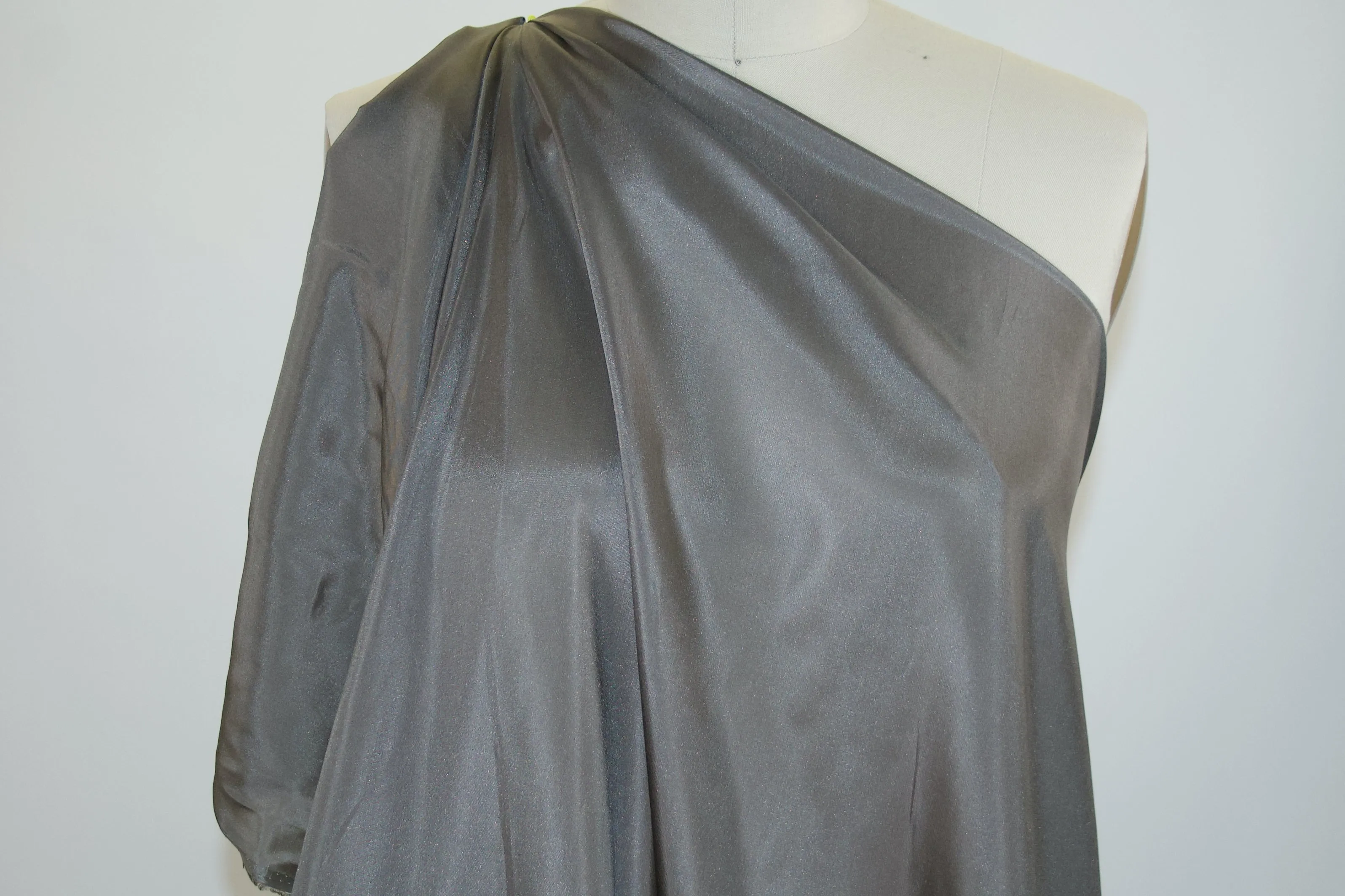 Wide Silk Habotai  - Rocky Gray