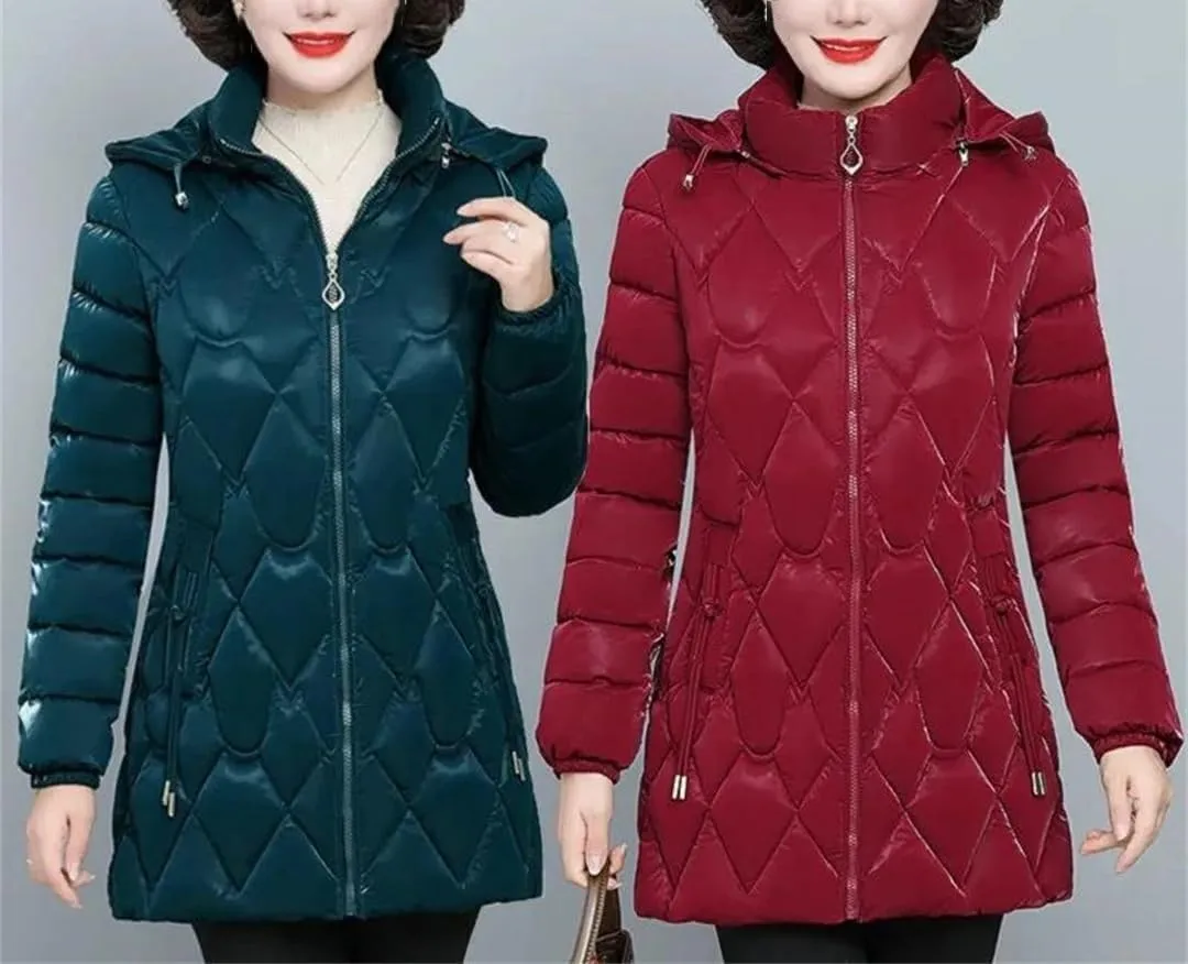 Windproof Down Cotton Coats Womens Winter Jacket Puffer Parkas Hooded Warm Cotton-Padded Outwear