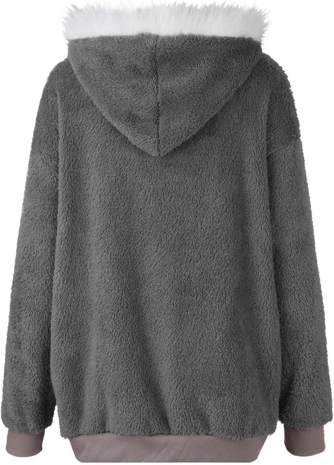 Winter Coats for Women Oversized Fuzzy Fleece Jacket Full Zip Plush Hooded Cardigan Coats Shaggy Warm Sherpa Jacket