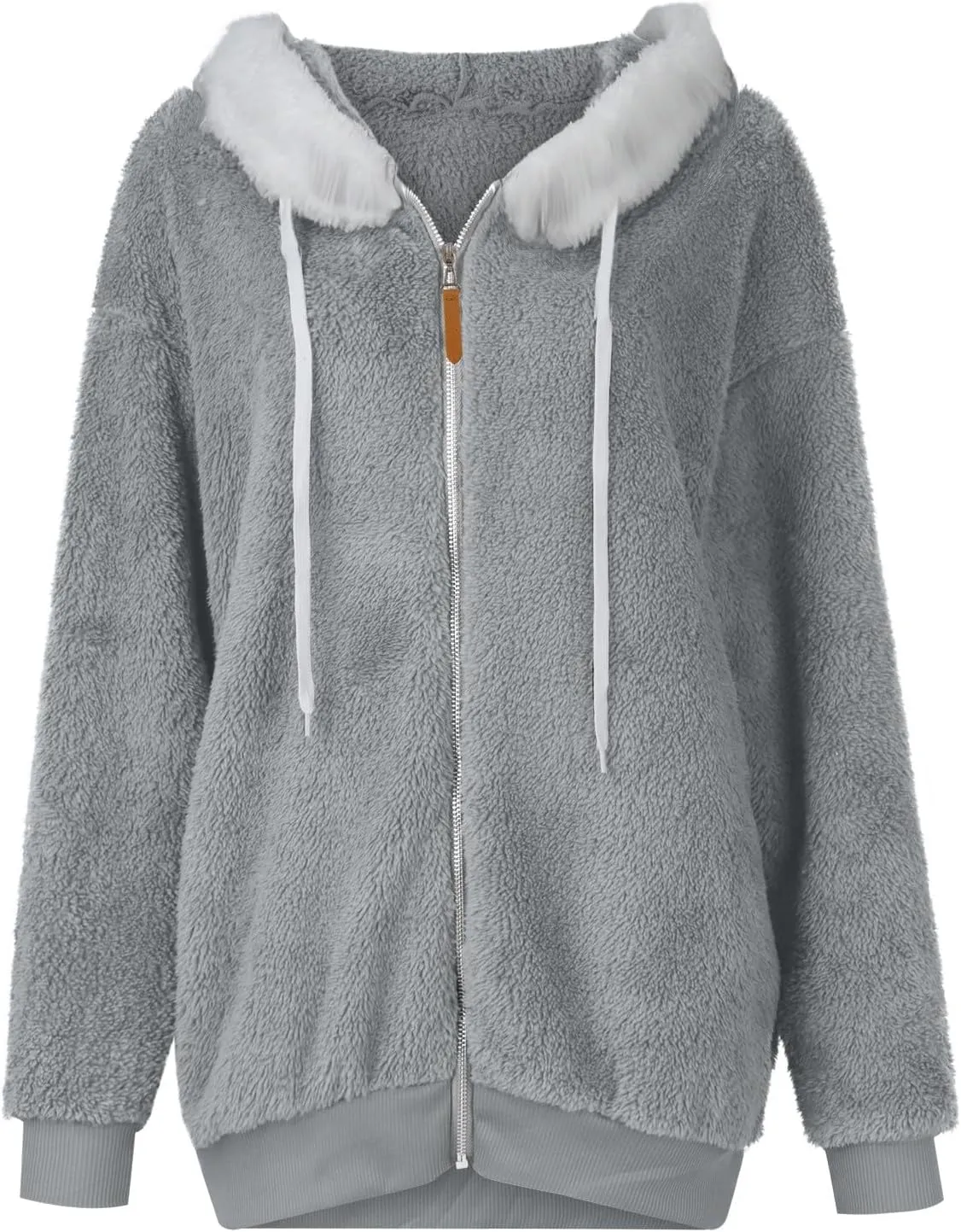 Winter Coats for Women Oversized Fuzzy Fleece Jacket Full Zip Plush Hooded Cardigan Coats Shaggy Warm Sherpa Jacket
