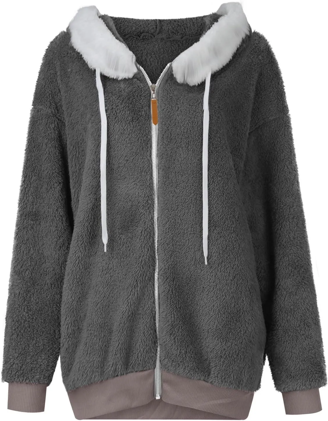 Winter Coats for Women Oversized Fuzzy Fleece Jacket Full Zip Plush Hooded Cardigan Coats Shaggy Warm Sherpa Jacket