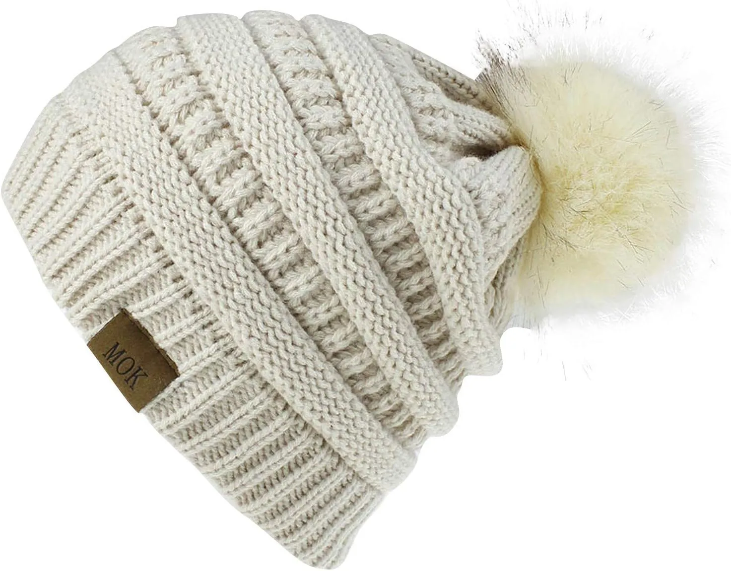 Winter eanie Hats for Women Soft & Warm Chunky eanie Hats with om om Knitted Cap for Cold Weather