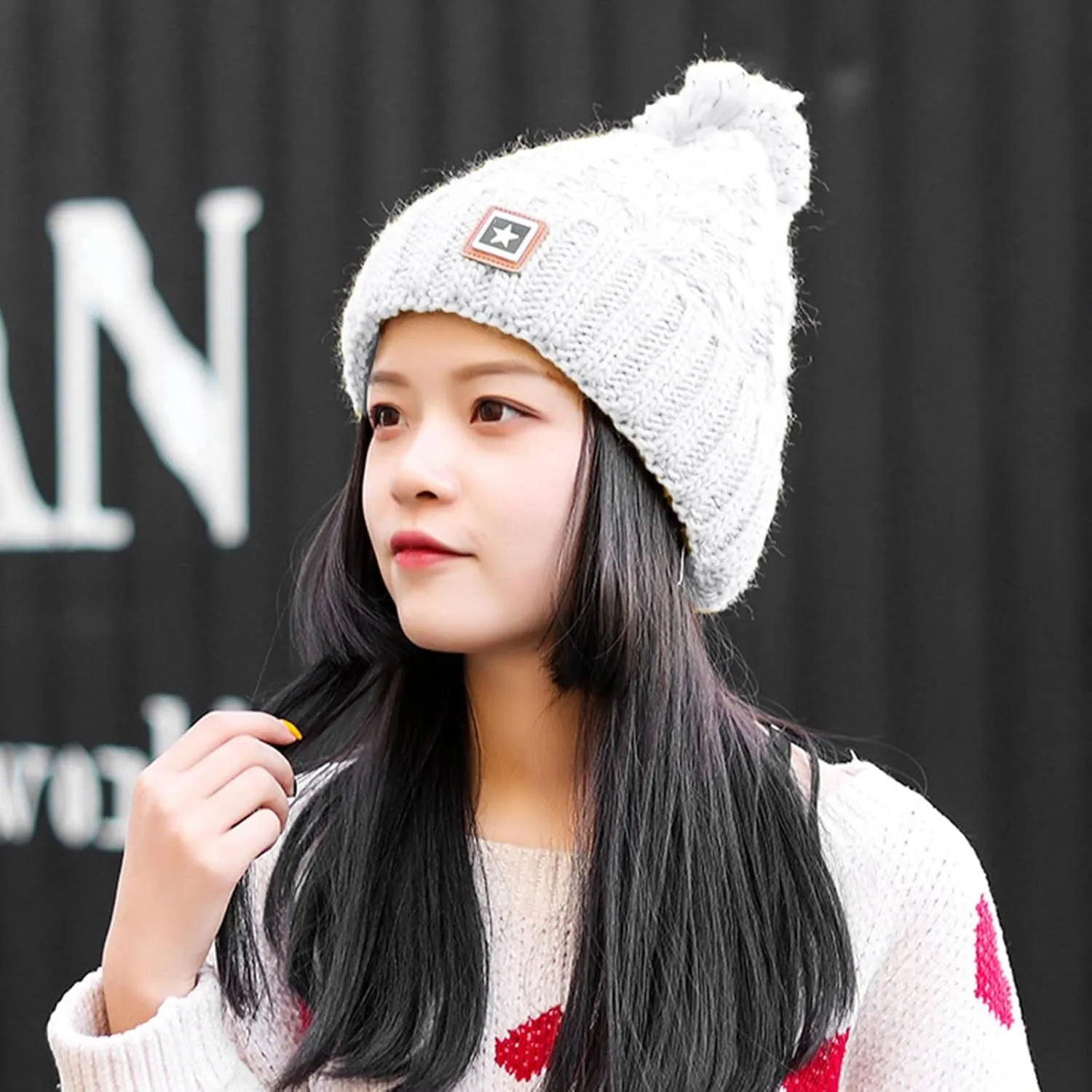 Winter Hats for Women Pompom Beanie Hats Warm kull Cap Soft Washed Warm Hat