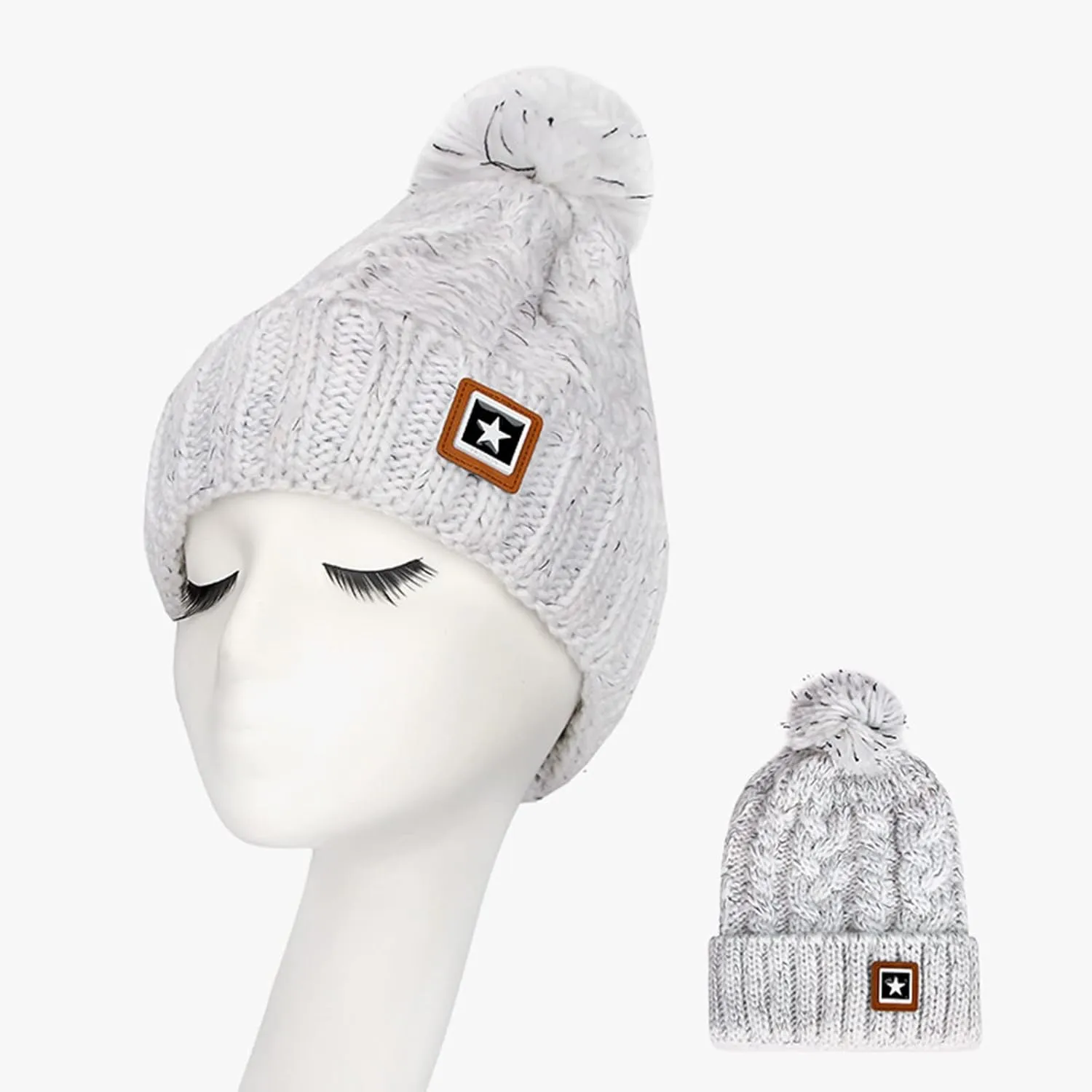 Winter Hats for Women Pompom Beanie Hats Warm kull Cap Soft Washed Warm Hat