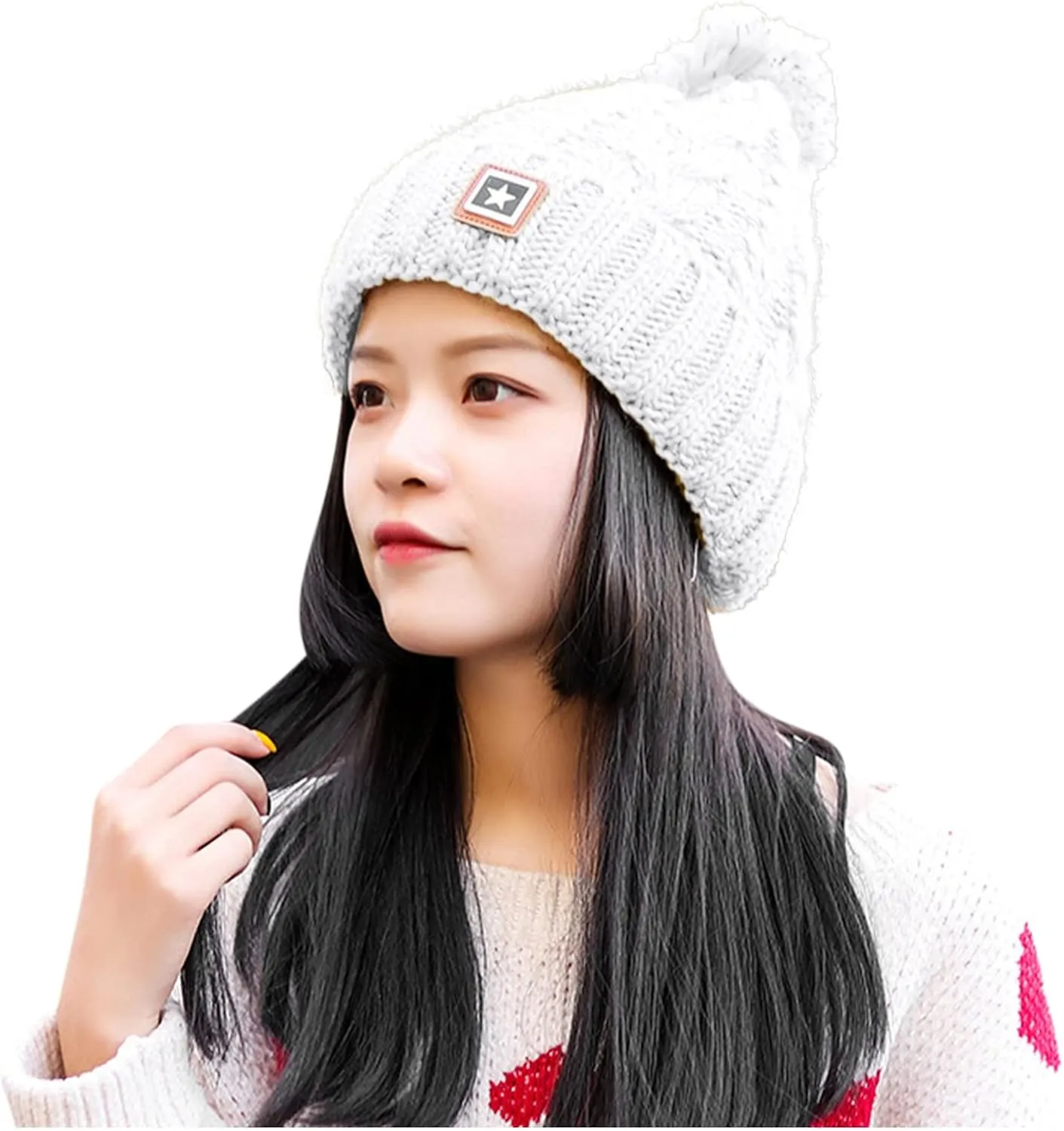 Winter Hats for Women Pompom Beanie Hats Warm kull Cap Soft Washed Warm Hat