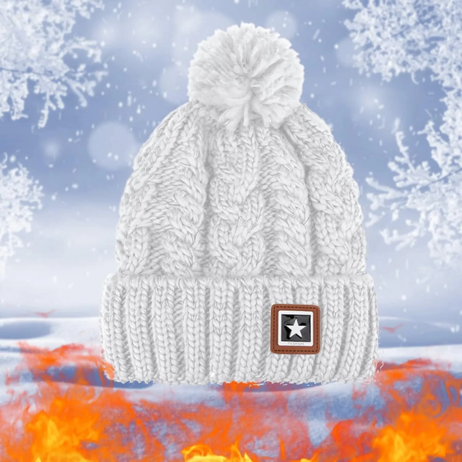 Winter Hats for Women Pompom Beanie Hats Warm kull Cap Soft Washed Warm Hat