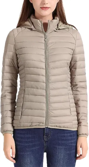 Winter Parka Lightweight Padded Puffer Jacket For Women Coat With Hood Outdoor Warm Lightweight Outwear
