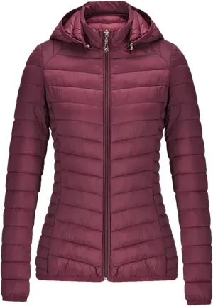 Winter Parka Lightweight Padded Puffer Jacket For Women Coat With Hood Outdoor Warm Lightweight Outwear